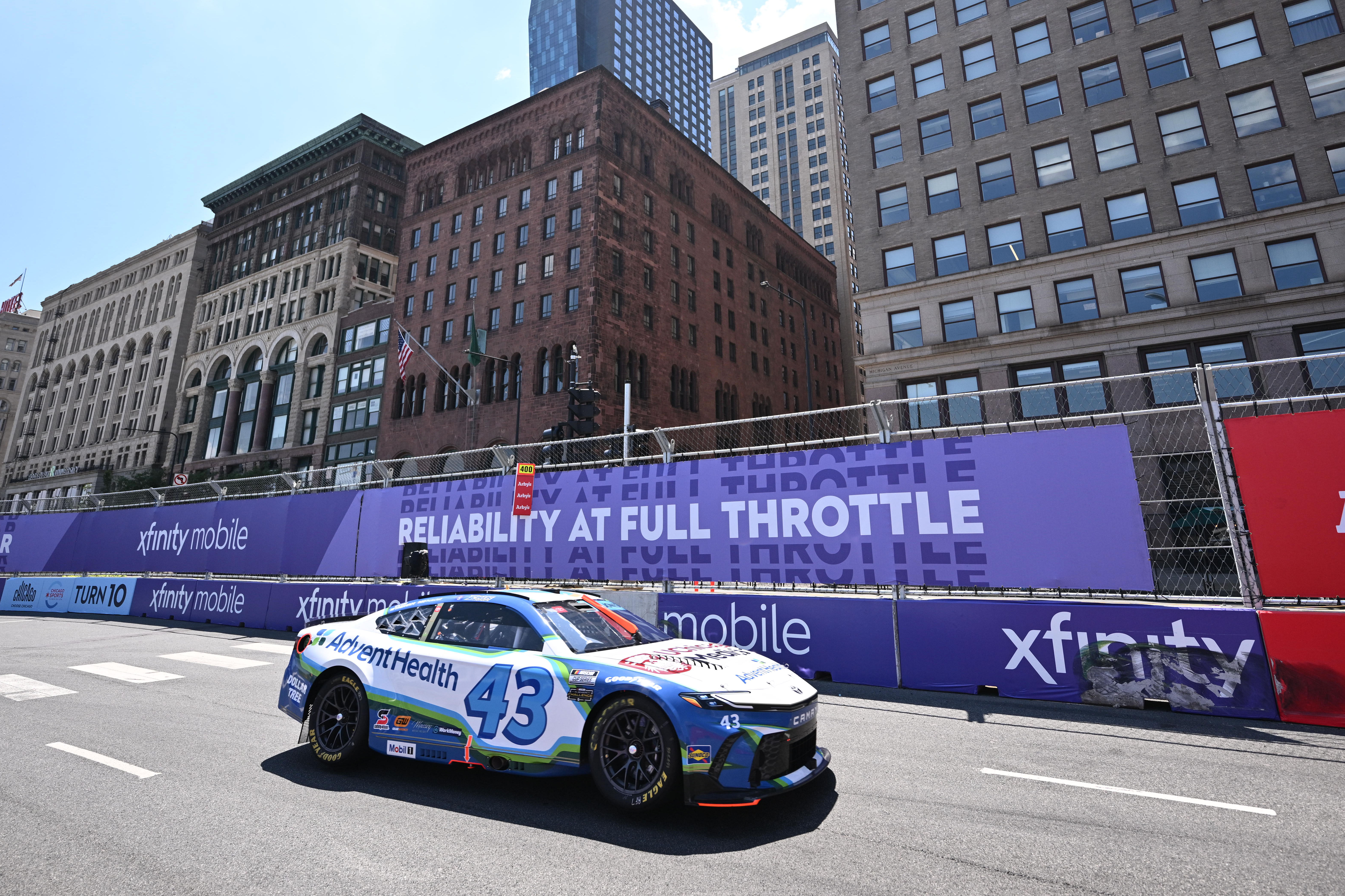 NASCAR Cup Series driver Erik Jones (43) during qualifying for the Grant Park 165 at Chicago Street Race - Source: Imagn